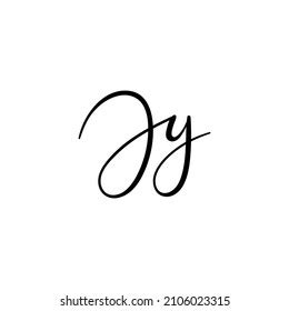 Handwritten Jy Letter Logo Simple Signature Stock Vector Royalty Free