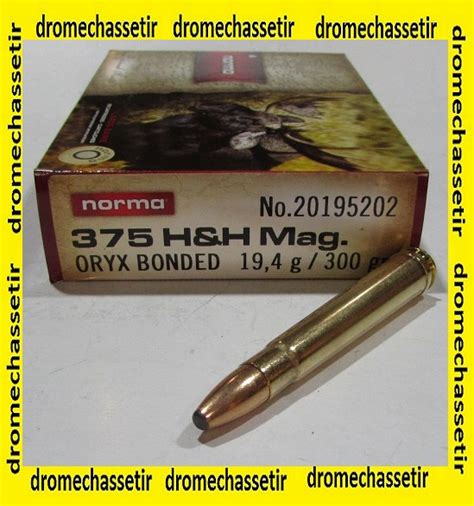 Boite De 20 Cartouche Norma Oryx 300 Grains Cal 375 Handh Magnum