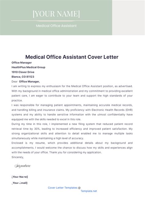 medical assistant cover letter sample 1