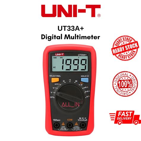 UNI T UT33A Digital Multimeter 200mV 600V 10A AC DC Voltmeter Palm