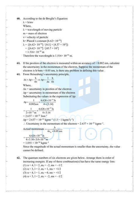 Ncert Solutions For Class 11 Chemistry Chapter 2 Structure Of Atom