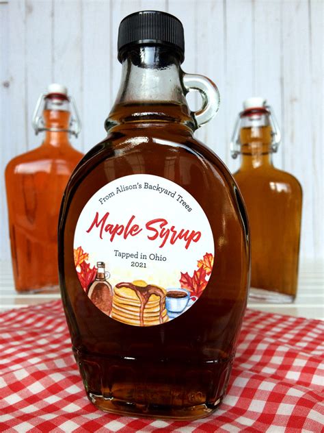 Custom Watercolor Maple Syrup Labels For Bottles And Mason Jars