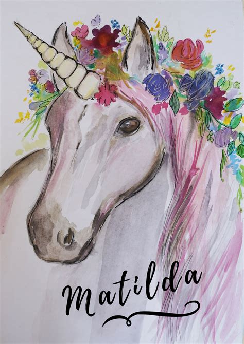 Unicorn Watercolor Painting At PaintingValley Explore Collection