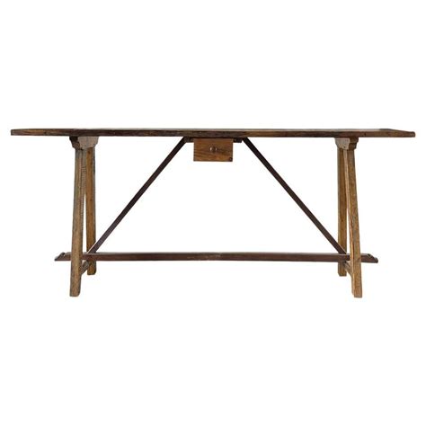 18th Century Italian Antique Freestanding Walnut Console Table Tuscan