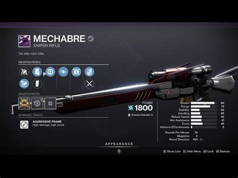 Destiny 2 Weapon Showcase Mechabre YouTube