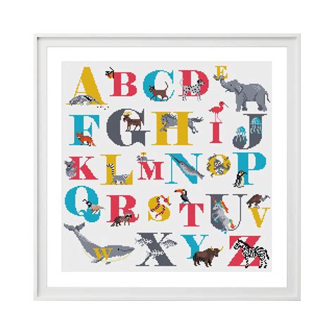 Animal Alphabet Cross Stitch Pattern digital Download PDF - Etsy