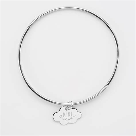 Bracelet Jonc Enfant Argent Personnalis M Daille Nuage X Mm Grav E