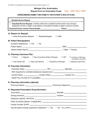 Fillable Online Bcbs Of Michigan Prior Authorization Form Pdf Fax Email