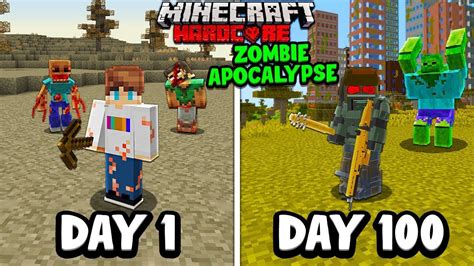 I Survived Days In A Zombie Apocalypse In Hardcore Minecraft