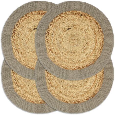 Tischsets 4 Stk Natur Und Grau 38 Cm Jute Und Baumwolle VidaXL