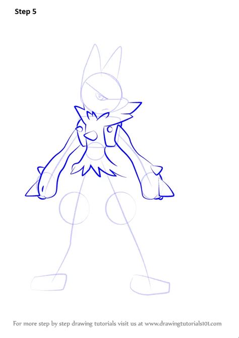 How To Draw Mega Lucario From Pokemon Pokemon Step By Step