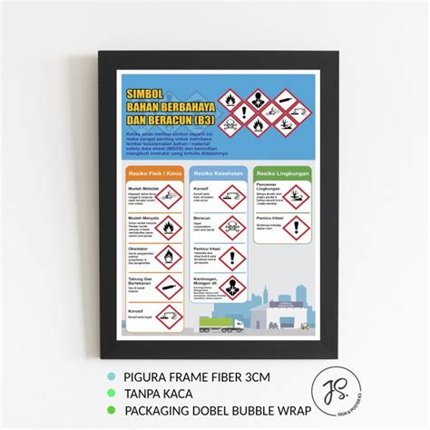 Jual Poster Safety K3 Simbol Material B3 Frame Ukuran A3 Shopee