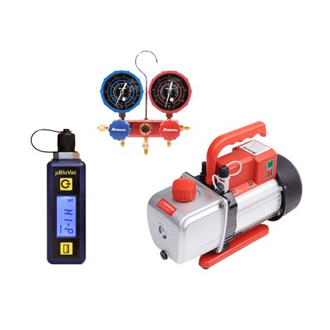 Vacuum Pump Micron Gauge And Manifold Combo HVACTOOLS Australia