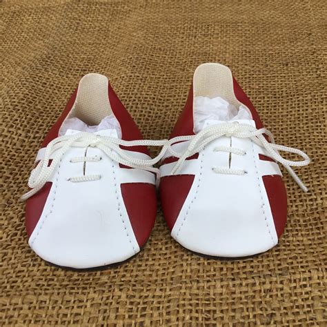 4 Pair Of Red And White Vinyl Tennis Shoes For Dolls With Nylon Etsy