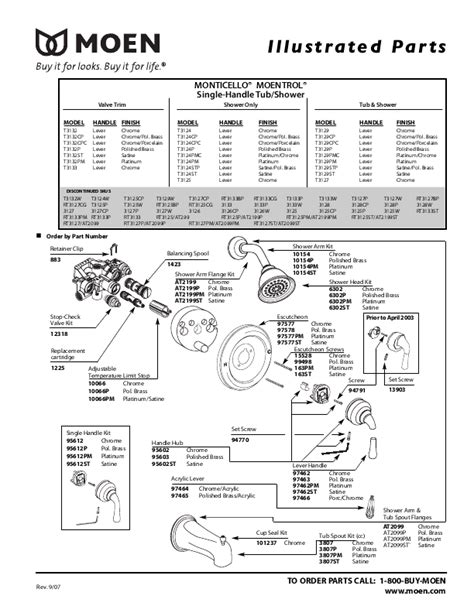 Moen Tub Shower Faucet Installation Instructions : Free Programs ...