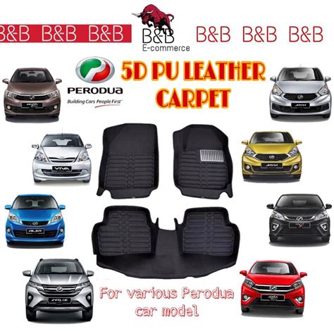 2022 Latest 2 Colors Perodua 5D Car Carpet Custom Made Non Slip