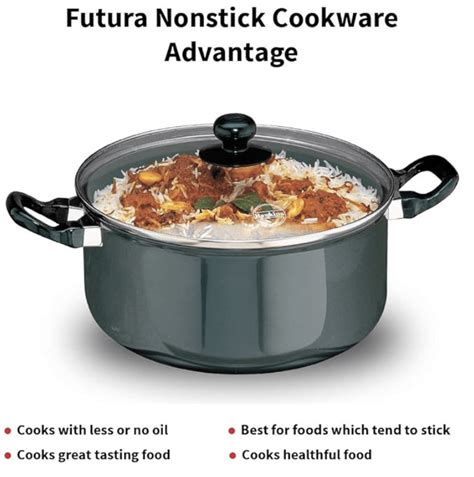 Hawkins Futura 5 Litre Cook N Serve Stewpot Non Stick Pot With Glass