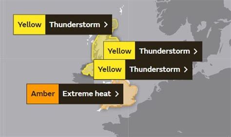 Uk Weather Met Office Issues Yellow Warning As Thunderstorms Set To Shatter Heatwave Weather