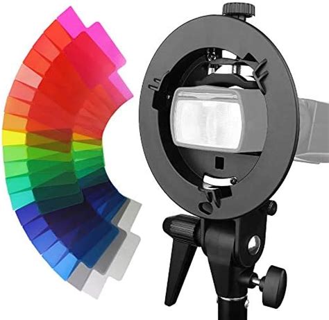 Godox Soporte Tipo S Bowens Con 20 Filtros De Luz De Gel Para