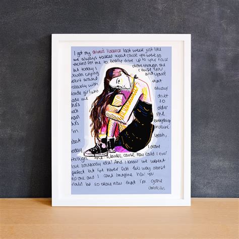 Olivia Rodrigo Driver's License Drawing Print Text Lyrics - Etsy