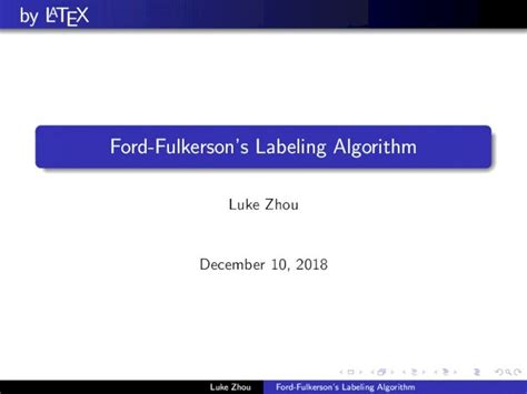 Pdf Ford Fulkerson S Labeling Algorithmcslabcms Nju Edu Cn Problem