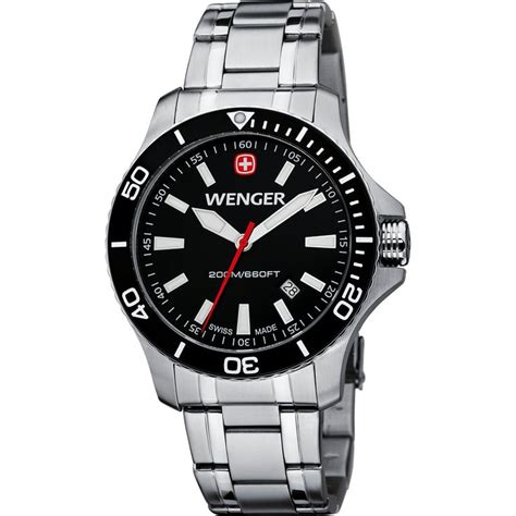Men Jewelry :: Watches for Men :: Wenger Black Dial Stainless Steel ...