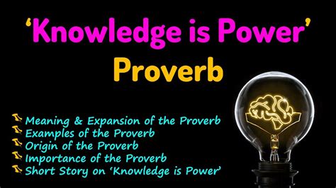 Knowledge Is Power Proverb In English Youtube