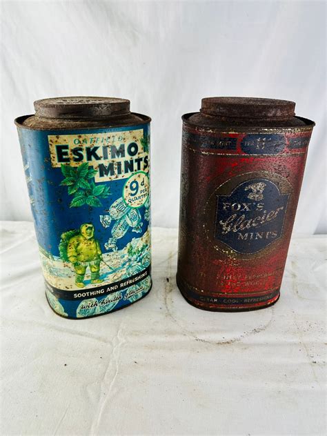 RARE ESKIMO MINTS FOX S GLACIER MINTS TINS WITH LIDS