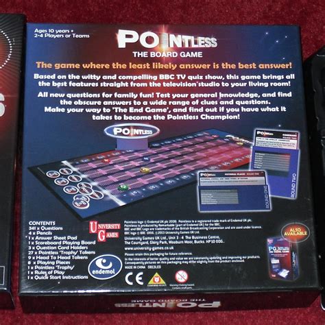 2008 2009 POINTLESS BOARD GAME BY UNIVERSITY GAMES IN EXCELLENT