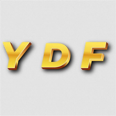 Premium Photo | YDF Gold Logo Icon Isolated White Background Transparent