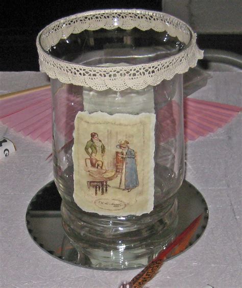 Centerpiece Vases Held Candles And Were Decorated With Illustrations