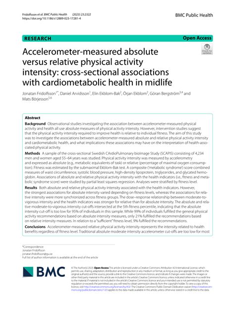 Pdf Accelerometer Measured Absolute Versus Relative Physical Activity