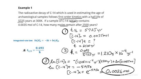 Solving For First Order Kinetics Given Half Life Chemistry