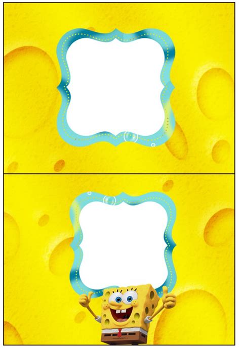 Cartão Agradecimento de Mesa Bob Esponja Um Herói Fora DÁgua Fazendo