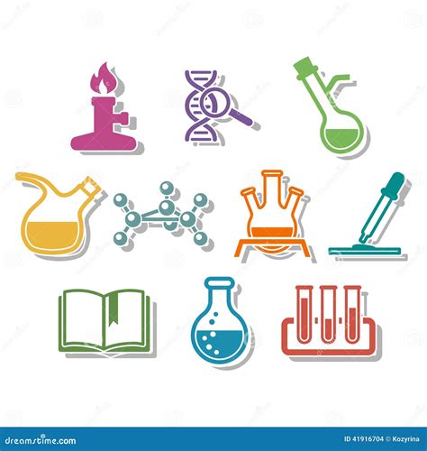 Chemistry Icon Vector Set Science Illustration Sign Collection
