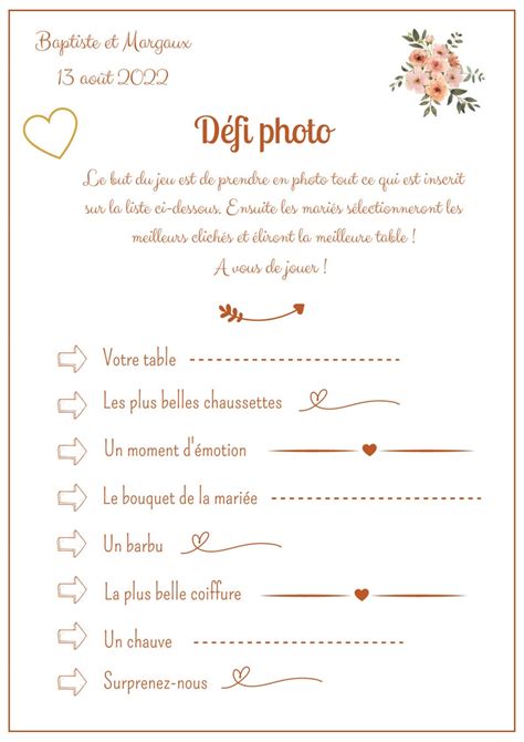 Jeu Mariage D Fi Photo Etsy France