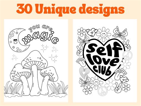 Groovy Printable Coloring Pages Art Printable Coloring Book Etsy