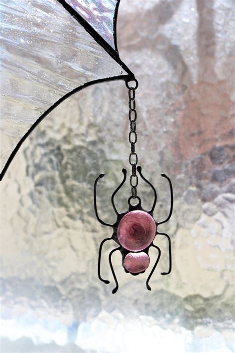 Halloween Stained Glass Spider Web Cobweb Net Suncatcher Panel Etsy