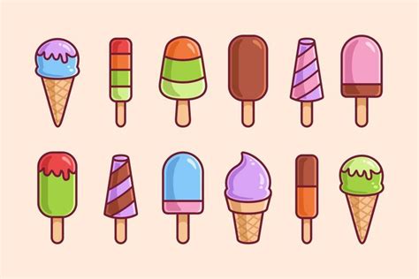 Colección De Dibujos Animados De Helados Helado Animado Dibujos