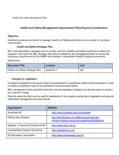 Free 10 Health And Safety Management Plan Samples Work Occupational Community