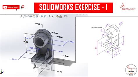 ⚡ Solidworks Tutorial For Beginners Exercise 1 Youtube