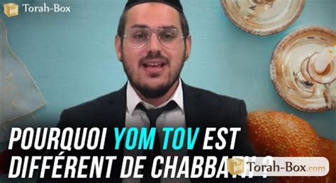 Pourquoi Yom Tov est différent de Chabbath