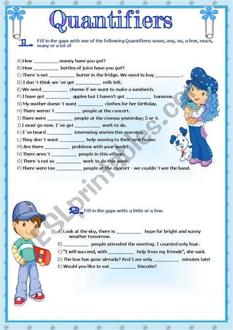 Quantifiers Worksheet