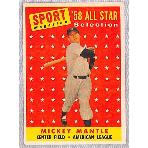 At Auction 1958 Topps Mickey Mantle Allstar Nice Shape