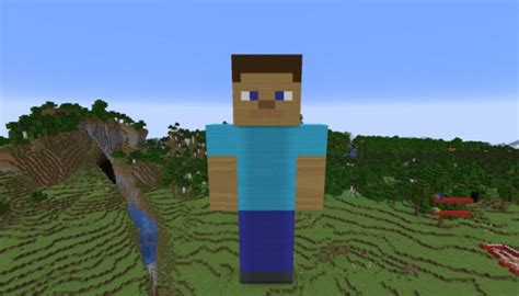 I made a giant statue of steve : r/Minecraft