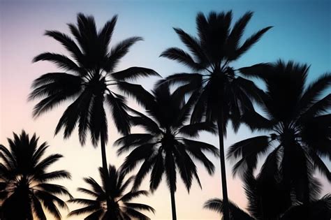 Premium Photo Silhouette Of Palm Tree Generative Ai