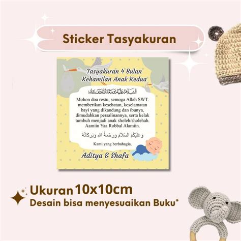 Jual Stiker Tasyakuran Kehamilan Custom Design Free Cutting X Cm