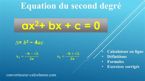 Equation Du Second Degr En Ligne Calculateur En Ligne