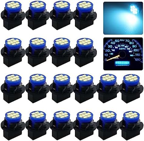 Amazon GLOFE T10 194 168 Ice Blue LED Dash Instrument Lights Bulbs