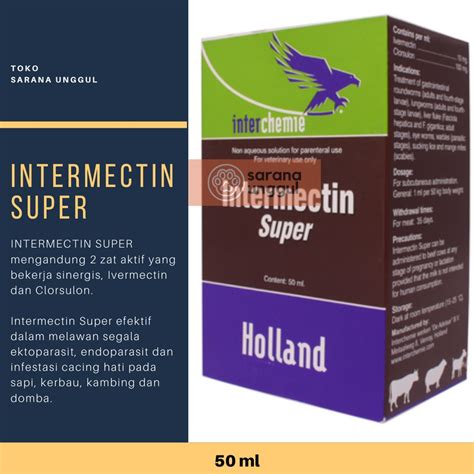 Jual Intermectin Super Ml Obat Scabies Obat Cacing Hati Obat Cacing